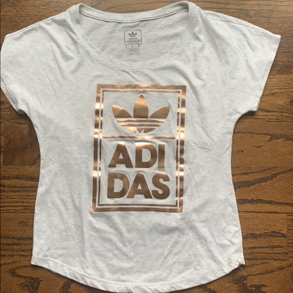 Adidas Rose Gold emblem Tee - Small